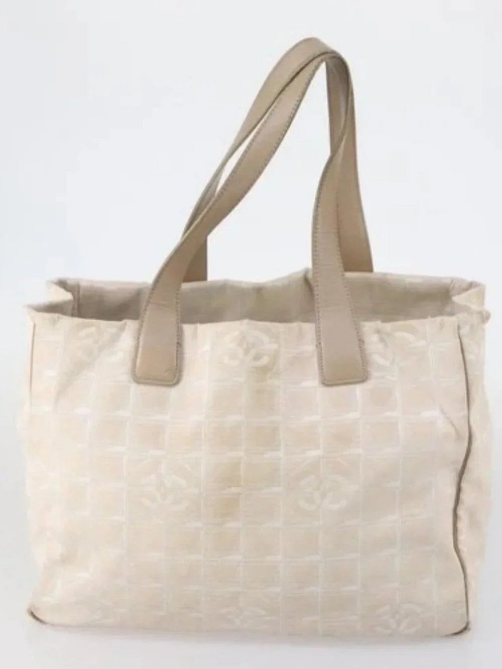 CHANEL New Travel Line Tote Bag Nylon 3 Set Pink Beige CC Auth ti3465